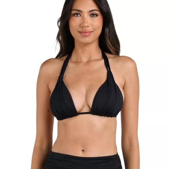 La Blanca Island Goddess Halter Triangle Black 4, NWT - Picture 1 of 3